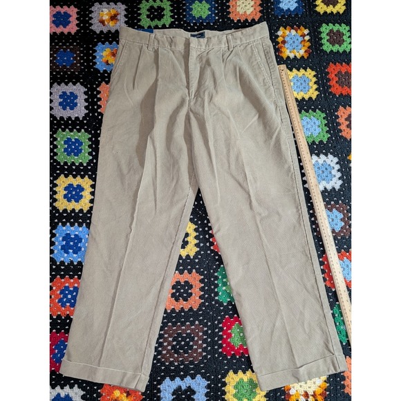 Dockers Other - Dockers Pleated Relaxed Fit Corduroy Pants Mens 38x30 Tan Khaki Y2K Baggy NWT